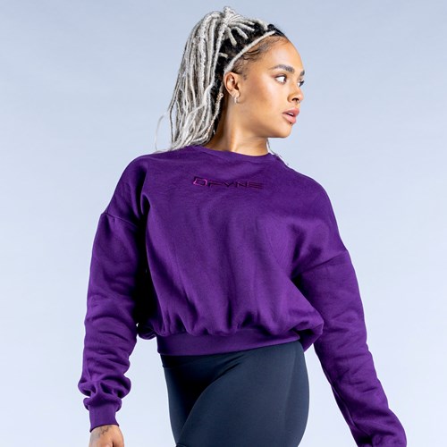 DFYNE Luxe Revive Crop Sweater Midnight Purple | 9487325-BX