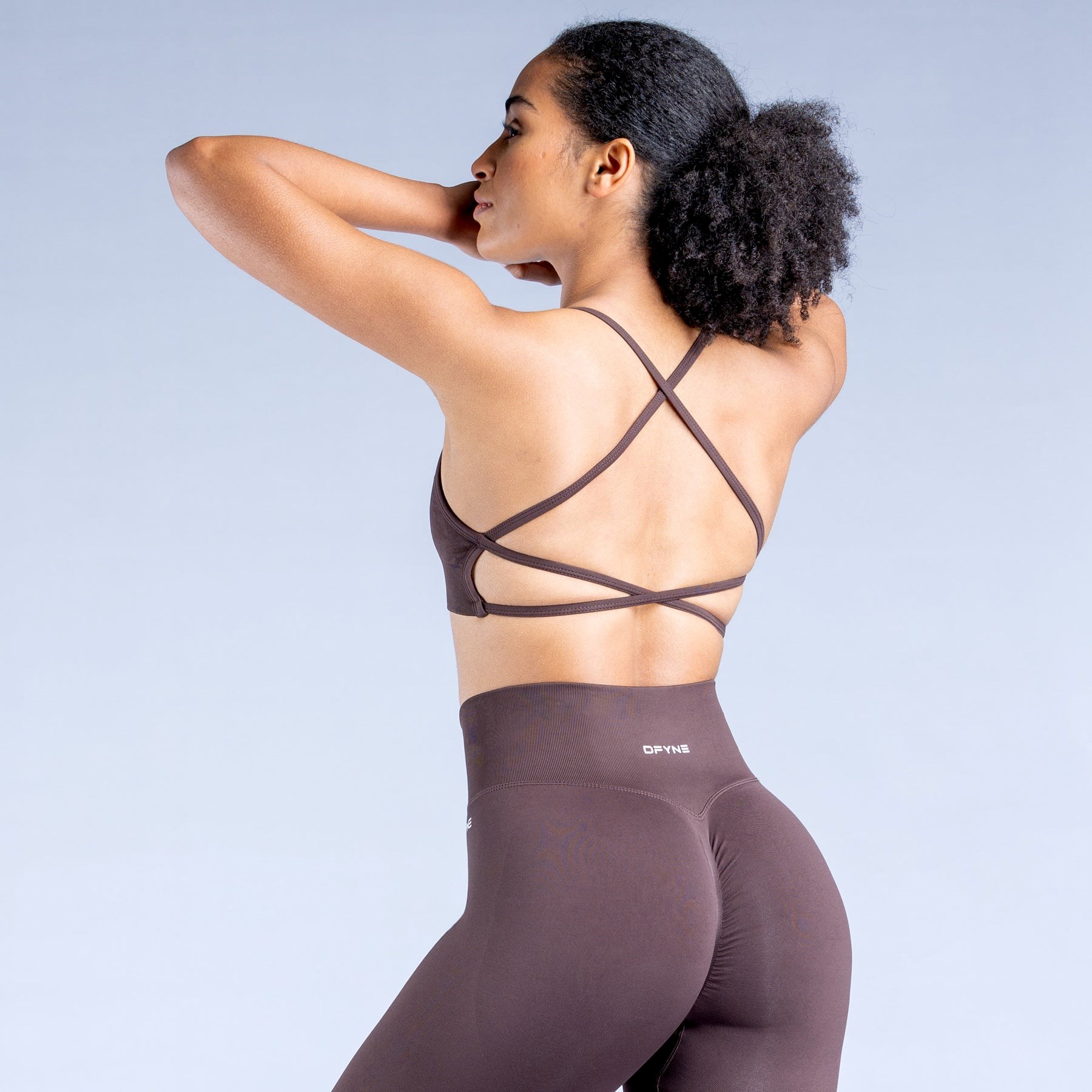 DFYNE Dynamic Backless Sports Bra Chocolate Brown | 9817354-MY