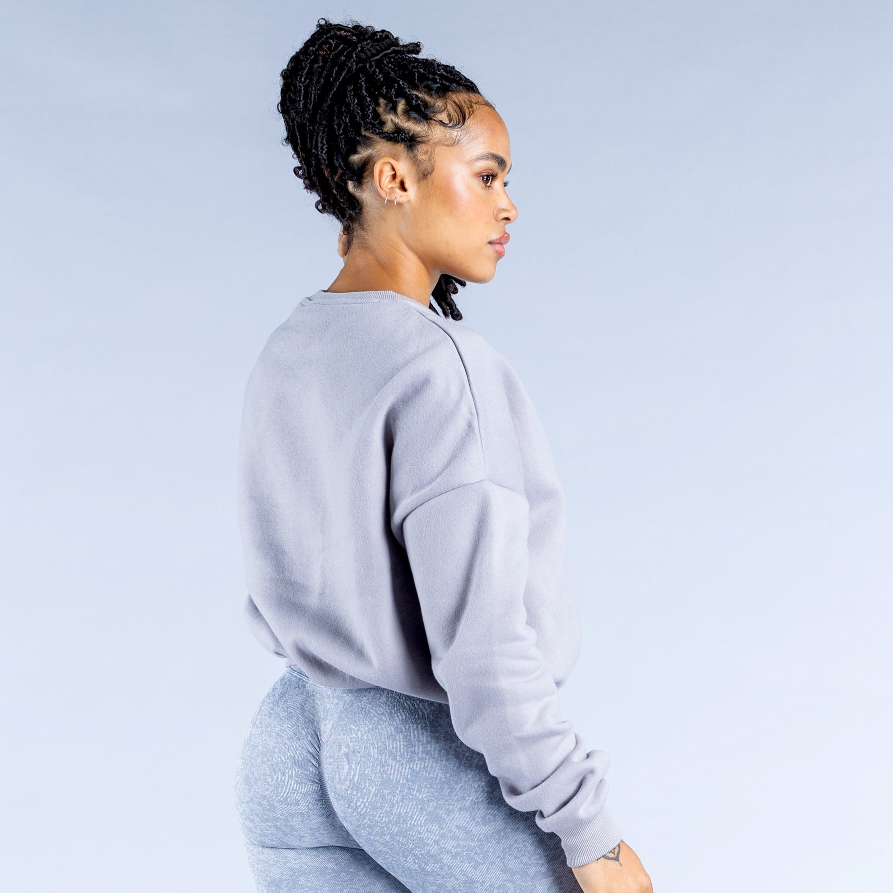 DFYNE Luxe Revive Crop Sweater Stone Grey | 9658327-WR