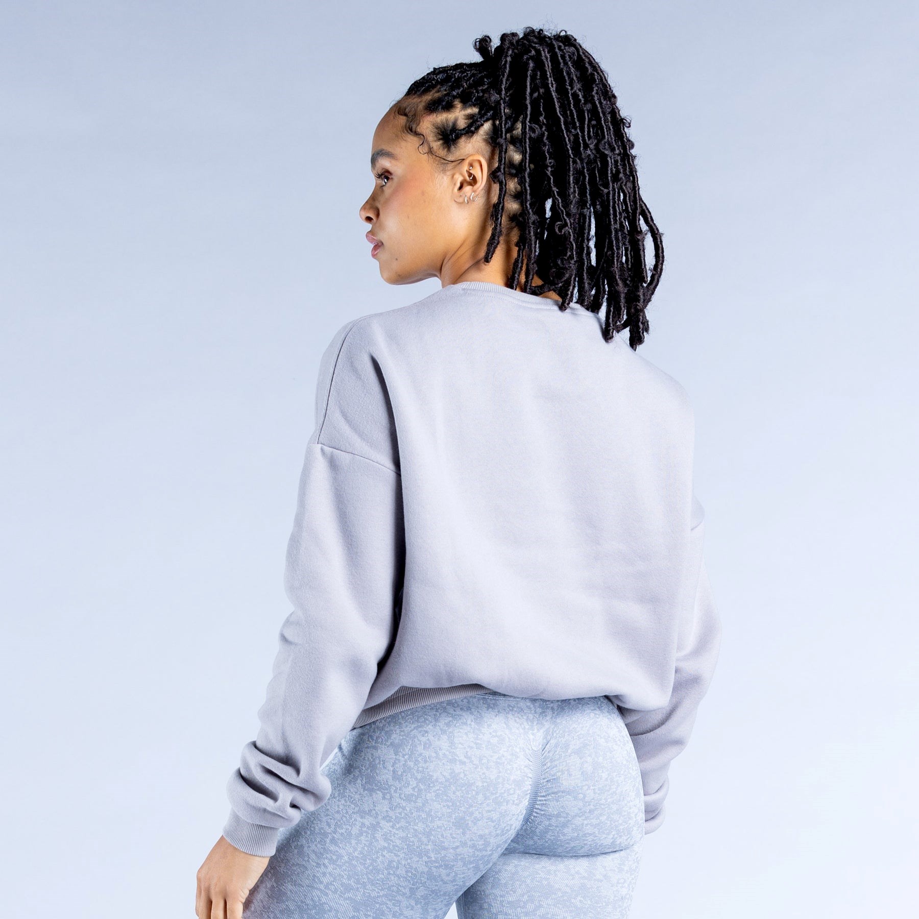 DFYNE Luxe Revive Crop Sweater Stone Grey | 9658327-WR