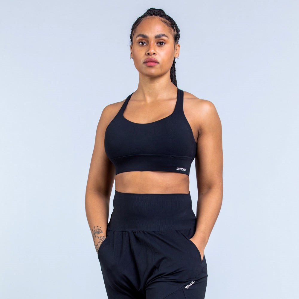 DFYNE Origin Medium-Support Sports Bra Matte Black | 1098352-OG